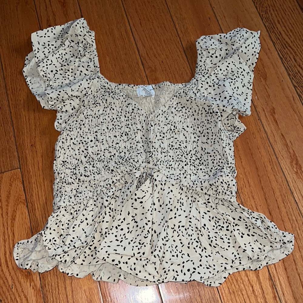 SPECKLED BABY DOLL TOP